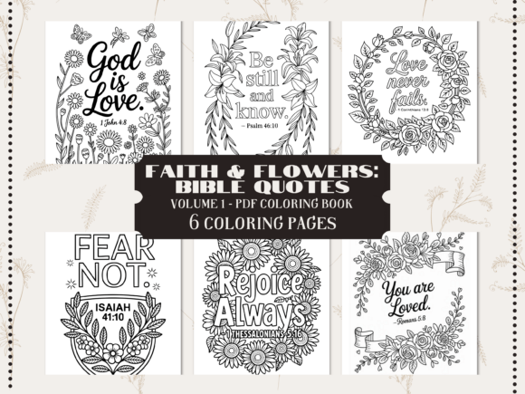 Download Floral Christian Coloring Pages - V1 - Floral Collection