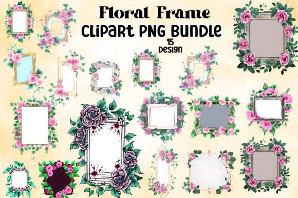 Download Floral Frame Clipart PNG Bundle - Floral Collection