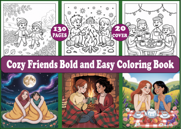 Download Cozy Friends Bold and Easy Coloring Book - Easy coloring book Collection