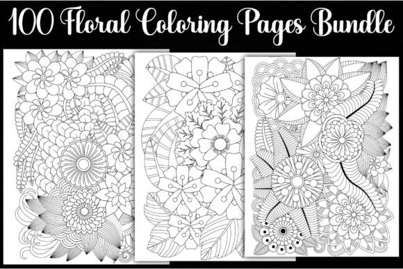 Download Floral Coloring Pages Bundle - Floral Collection