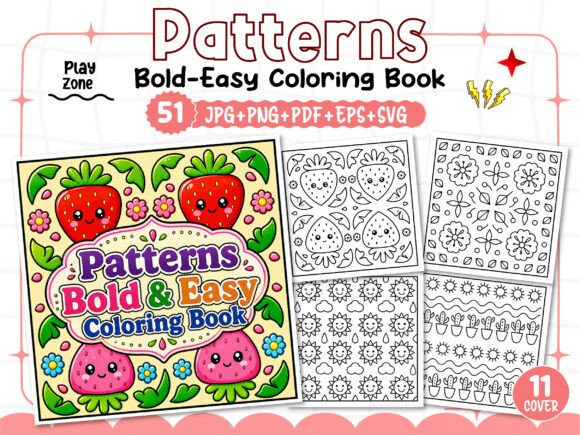 Download Patterns Bold &amp; Easy Coloring Book Pages - Easy coloring book Collection