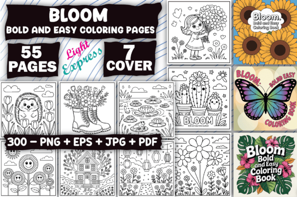 Download Bloom Bold &amp; Easy Coloring Book - Easy coloring book Collection
