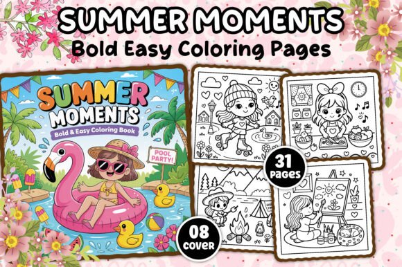 Download Summer Moments Bold &amp; Easy Coloring Book - Easy coloring book Collection
