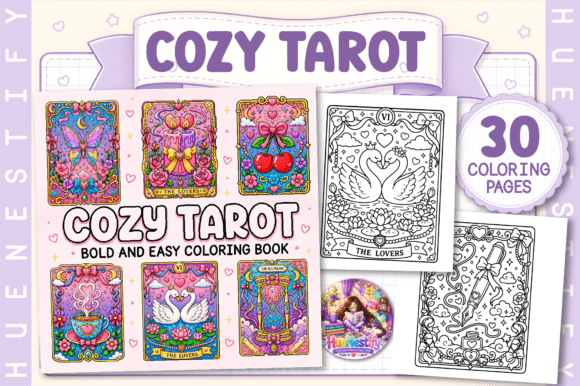 Download Cozy Tarot Bold and Easy Coloring Book - Easy coloring book Collection