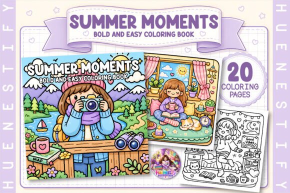 Download Summer Moments Bold &amp; Easy Coloring Book - Easy coloring book Collection