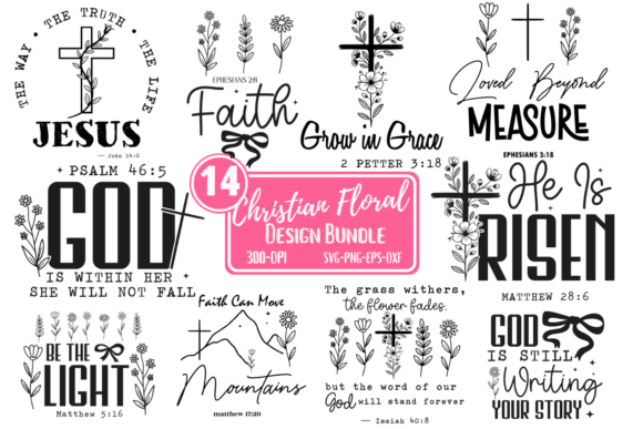 Download Christian Svg, Bible Verse Floral Bundle - Floral Collection