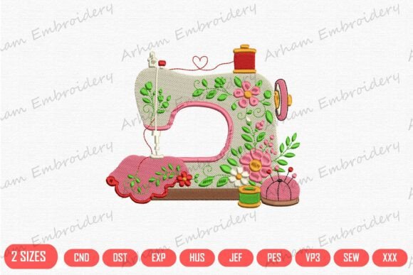 Download Floral Vintage Sewing Machine Charm - Floral Collection
