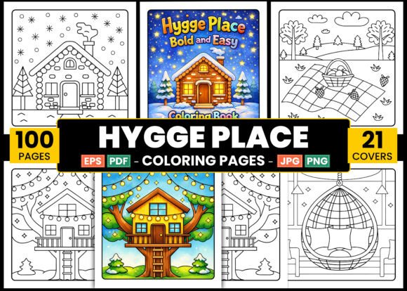 Download Hygge Place Bold and Easy Coloring Book - Easy coloring book Collection