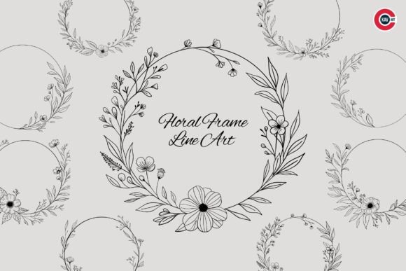 Download Floral Frame Line Art Illustration Desig - Floral Collection