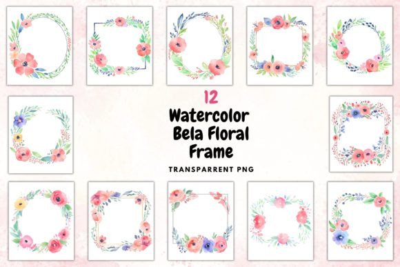 Download Watercolour Bela Floral Frame - Floral Collection