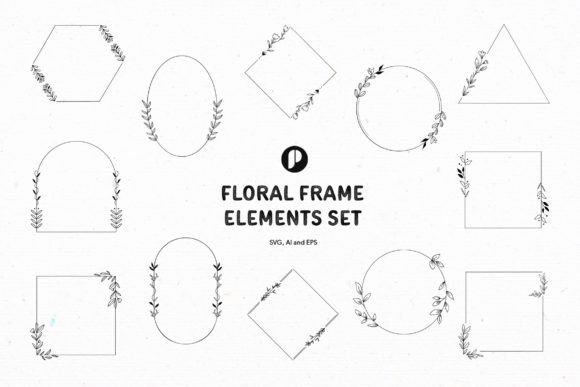 Download Simple Floral Frame Elements Set - Floral Collection